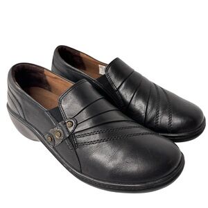 ARAVON Danielle Slip-On Loafer Black Leather Women's Comfort Shoe Size 8.5